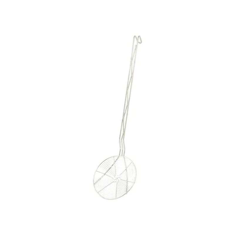 Heavy-duty 14cm skimmer with a spiral design, perfect for removing fat and foam from soups and sauces.