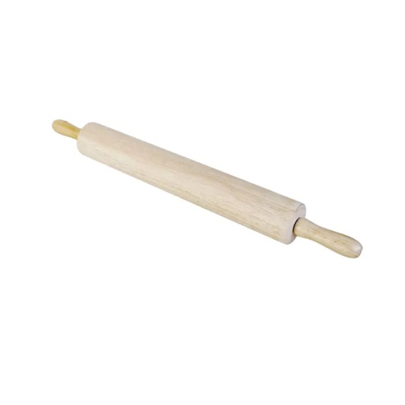 Premium 45cm wooden rolling pin with ball bearings for easy dough rolling and a comfortable grip, ideal for bakers.