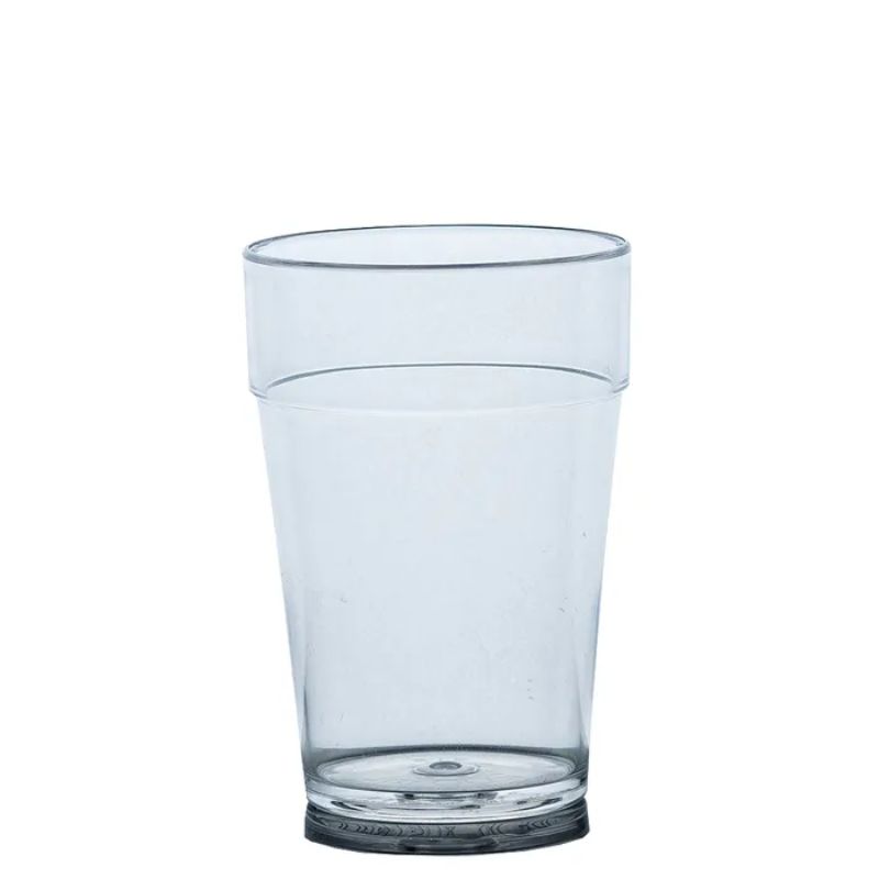 Durable 200ml stackable tumbler, shatter-proof polycarbonate, ideal for drinks; perfect for bars and home use.