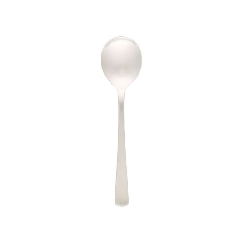 Elegant Panama Soup Spoon set, 180mm length, crafted from durable 18/10 stainless steel with a satin finish for stylish dining.