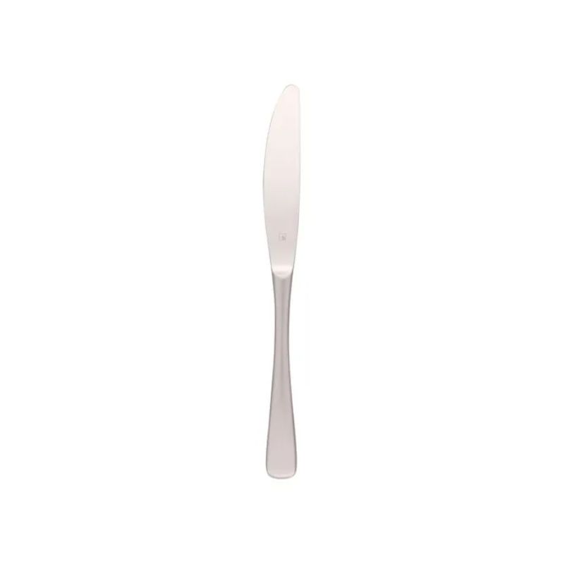 Premium Panama Table Knife with 13/0 satin finish, 220mm length, ideal for elegant dining settings. Sold in dozen sets.