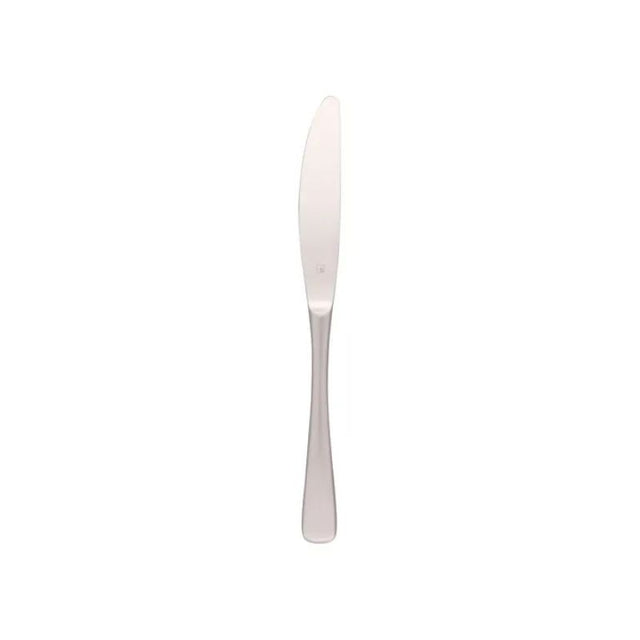 Premium Panama Table Knife with 13/0 satin finish, 220mm length, ideal for elegant dining settings. Sold in dozen sets.