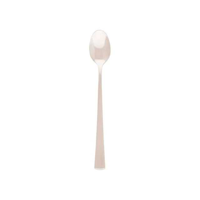 Set of 12 elegant stainless steel soda spoons, each 188mm long, perfect for desserts and beverages with a shiny finish.