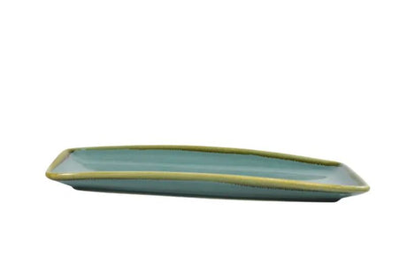 Marine Blue rectangular platter, 330x140x32mm, elegant tableware for serving appetizers and main courses.