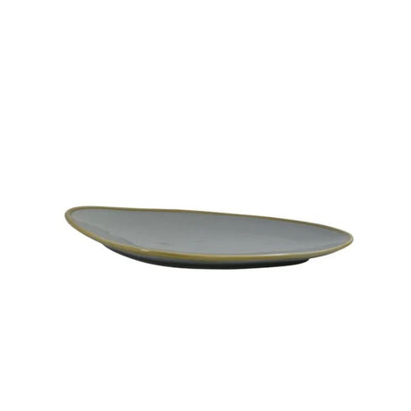 Stylish storm grey triangular plate by TABLEKRAFT, 290mm, perfect for elegant dining and entertaining, sold in sets of four.