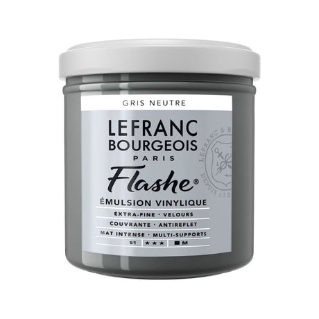 Lefranc & Bourgeois Flashe Acrylic Paint 125ml in Neutral Grey 258 S1, ideal for versatile creative applications.