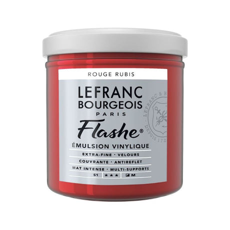 125ml bottle of Lefranc & Bourgeois Flashe Acrylic Paint in vibrant Venetian Pink, perfect for artists seeking quality and versatility.