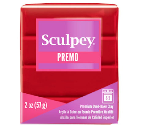 SCULPEY PREMO 57g oven-bake clay in Cayenne, ideal for detailed sculpting and vibrant crafting projects.