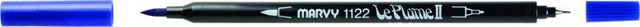 Dual-tip blue water-based marker pen with brush tip and fine tip for versatile art and crafting projects.