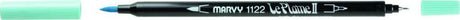 Dual-tip aquamarine marker pen with brush and fine tips, perfect for artists and crafters seeking vibrant, safe colors.