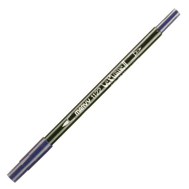 MARVY LE PLUME II Dualtip Marker in African Violet 86, featuring a brush tip and fine tip for versatile artistic expression.