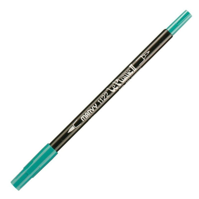 Vibrant MARVY LE PLUME II Dualtip Marker - Tropical 101 with brush and fine tip for precise coloring and blending.