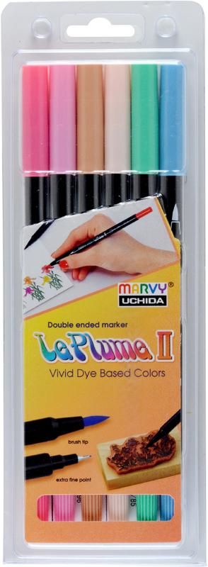 Pastel dual-tip markers set with brush and fine tip for blending, lettering, and artistic creations, ideal for all ages.