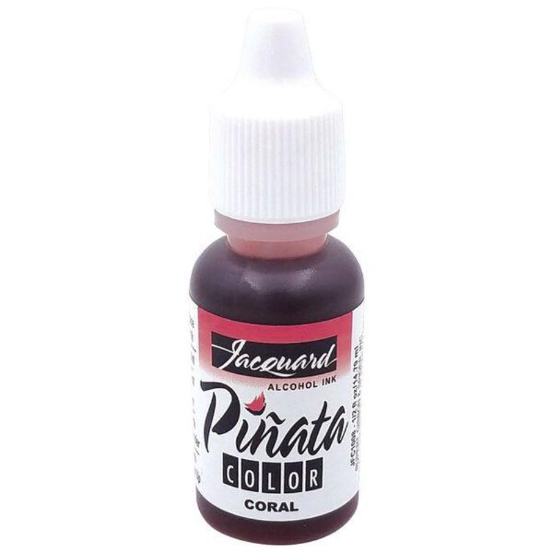 Vibrant JACQUARD PINATA alcohol ink in Coral 008, perfect for crafting and art on various surfaces.