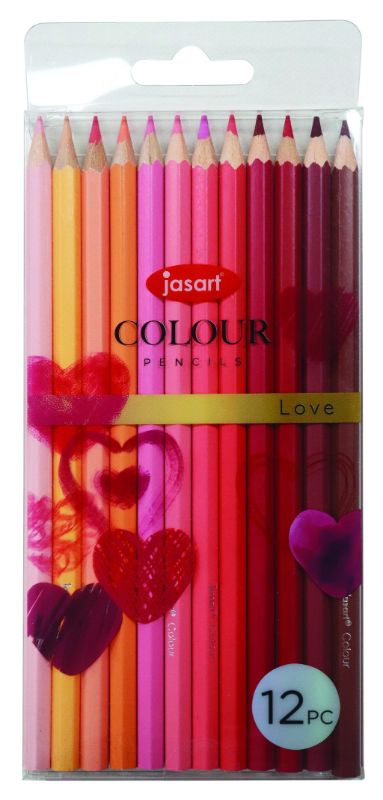 Colorful JASART STUDIO Pencil Set of 12 featuring pastel shades, strong leads, and non-toxic, acid-free materials for creative projects.