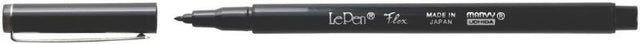 MARVY LE PEN FLEX MARKER in black features a flexible brush tip, ideal for precise hand lettering and detailed art projects.