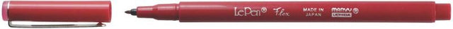 Vibrant red MARVY LE PEN FLEX MARKER with a fine rubber brush tip, ideal for hand lettering and detailed creative projects.