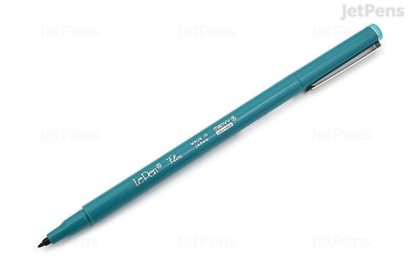 Teal 73 brush marker featuring a flexible tip for precise calligraphy and smooth strokes, perfect for journaling and art.