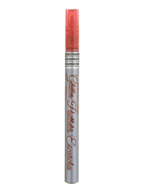 Bright red glitter paint marker for arts and crafts, ideal for precise detailing and adding sparkle to projects.