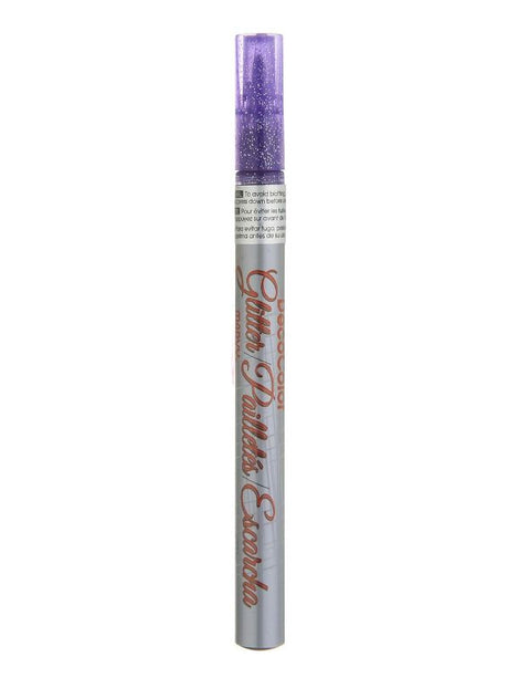 Violet glitter paint marker for vibrant projects, ideal for scrapbooking and DIY with a fine tip for detailed strokes.