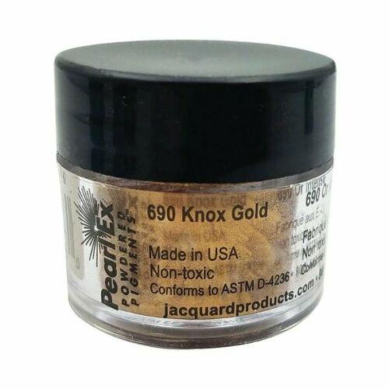 JACQUARD PEARL EX KNOX GOLD 690 offers metallic pearlescent pigments for vibrant artistic effects in various mediums.