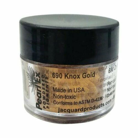 JACQUARD PEARL EX KNOX GOLD 690 offers metallic pearlescent pigments for vibrant artistic effects in various mediums.
