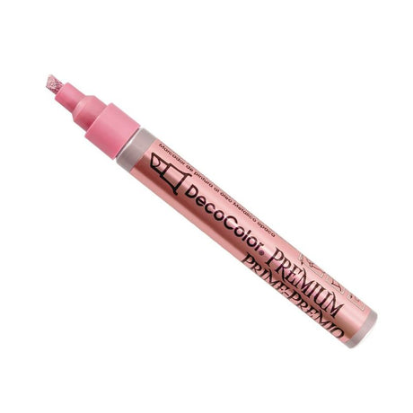 Rose Gold MARVY DECO Chisel Paint Marker, perfect for vibrant art on paper, wood, glass, and fabric with a shiny finish.