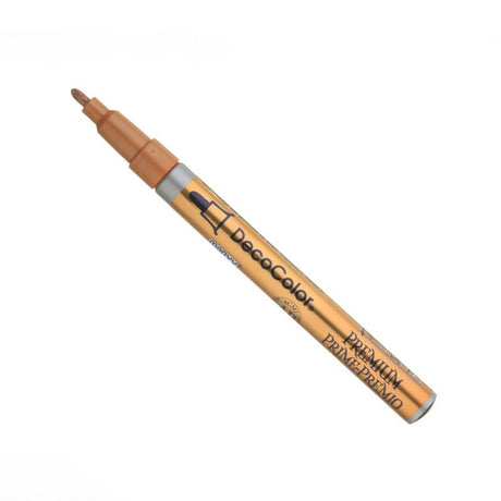 Copper MARVY DECO PREMIUM PAINT MARKER with fine bullet tip for detailed strokes on various surfaces.