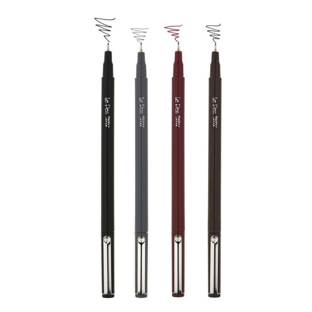 Set of 4 MARVY LE PEN with dark hues, featuring micro-fine tips for precise writing, ideal for journaling and crafting.