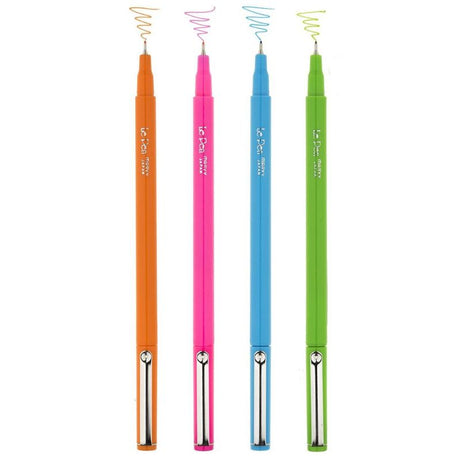 Set of 4 MARVY Le Pen markers in bright colors, ideal for precision drawing, journaling, and crafting projects.