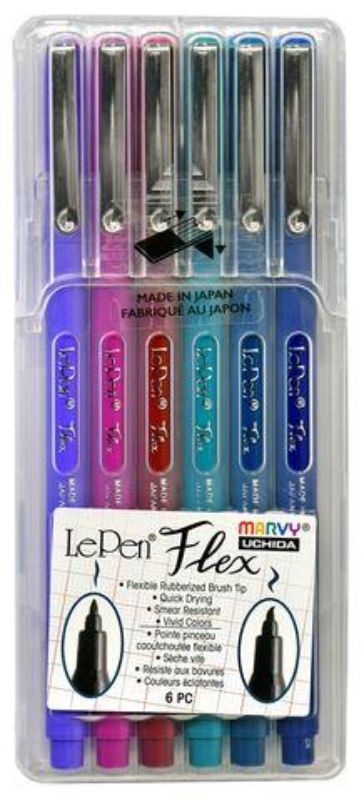 Set of 6 retro fine-tip pens in vibrant colors, perfect for journaling, crafting, and precise writing tasks.