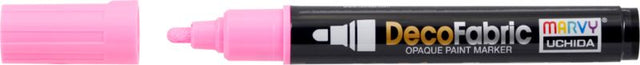 MARVY DECO FABRIC PAINT MARKER #223 in FL Pink, fine tip for detailed fabric designs, non-toxic, ideal for crafts and personalizing.