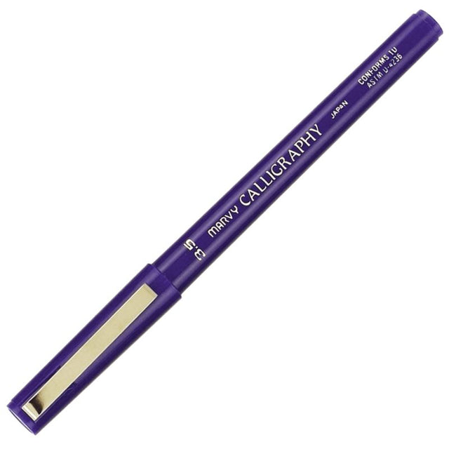 Violet Marvy Calligraphy Pen 3.5mm with a flat nib, ideal for elegant lettering and creative projects.