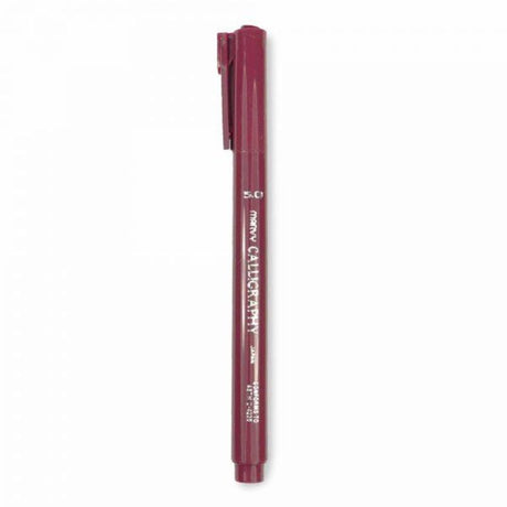 Burgundy Marvy calligraphy pen with a 5.0mm nib, perfect for elegant lettering and creative paper projects.