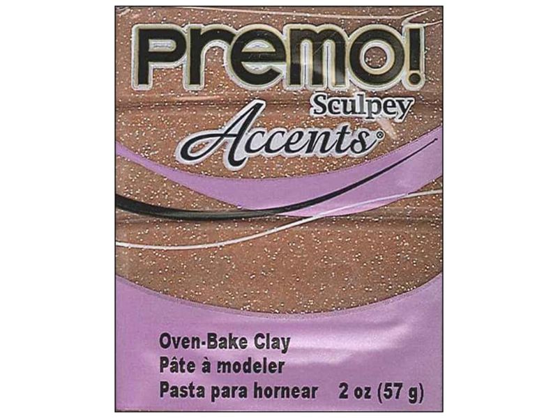 SCULPEY PREMO ACCENT POLYMER CLAY - ROSE GOLD GLITTER 5135