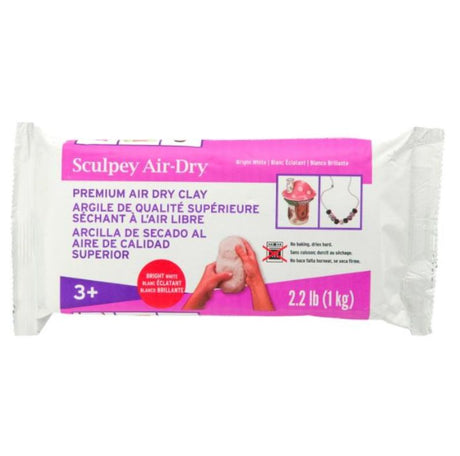 Air dry modeling clay in a 1kg pack, perfect for sculpting, jewelry, and crafts, dries in 24 hours without a kiln.