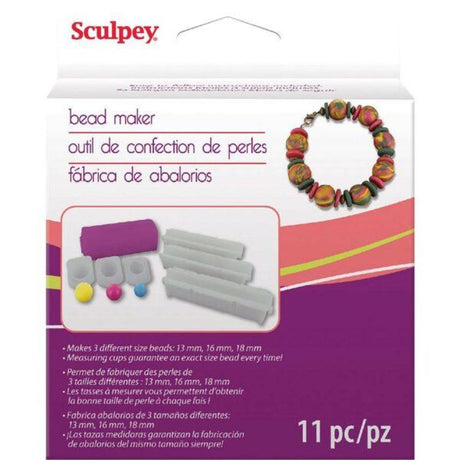 Sculpey Bead Maker Unit: Effortlessly creates uniform, round beads for jewelry and accessories with essential crafting tools.