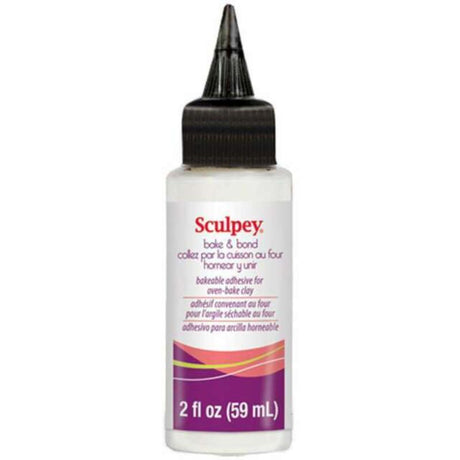 Sculpey Bake N Bond 59ML, a non-toxic adhesive for seamless polymer clay connections, ideal for artists and crafters.