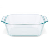 Set of 4 Pyrex deep glass baking dishes, 2.5L each, ideal for casseroles and desserts, made in USA, dishwasher safe.