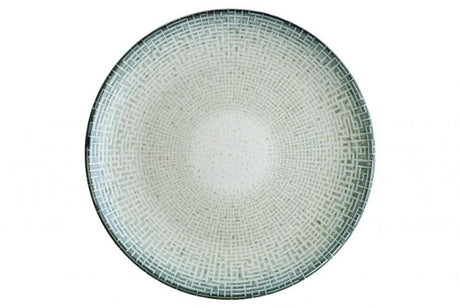 Set of 4 Bonna Maze Coupe Plates, 21cm, featuring a modern geometric design and durable porcelain construction.