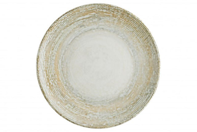 Set of 12 Bonna Patera Coupe plates in earthy tones, 210 mm, scratch-resistant, microwave and dishwasher safe.