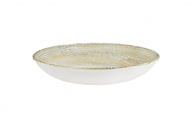 Set of 6 Bonna Patera Flared Bowls, 230 mm, elegant porcelain with earthy pattern, microwave and dishwasher safe.