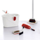 Microfiber dust refill for OXO dusters, traps dust efficiently, eco-friendly, easy to clean and maneuver in tight spaces.