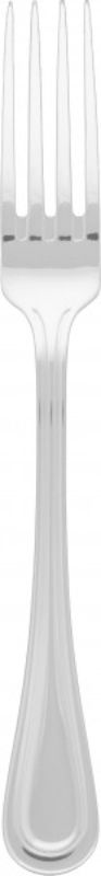 Twelve polished stainless steel Oxford table forks with elegant design, perfect for enhancing any dining experience.