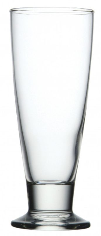 Set of 6 elegant Ocean Tiara footed pilsner glasses, perfect for serving drinks with style and clarity.