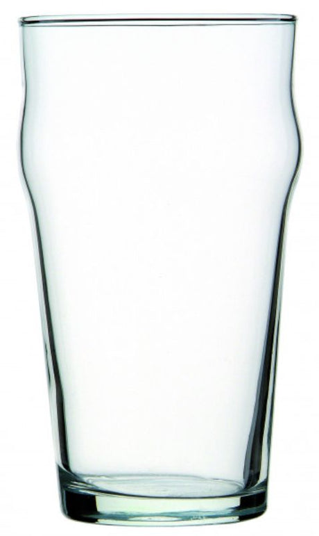 Set of 12 Italian-made stackable beer glasses, 585ml, ideal for serving ales, cocktails, and soft drinks.