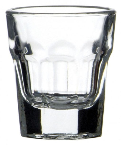 Set of 12 elegant 37ml shot glasses from Pasabahce's Casablanca series, perfect for serving spirits and liqueurs.