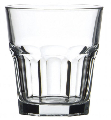 Set of 12 Pasabahce Casablanca Double Rock glasses, 361ml, stylish design for serving whiskey and cocktails.