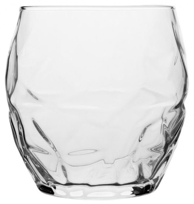 Set of 6 elegant 400ml Bormioli Rocco Oriente Acqua glasses with unique Infinity Colour, perfect for all beverages.