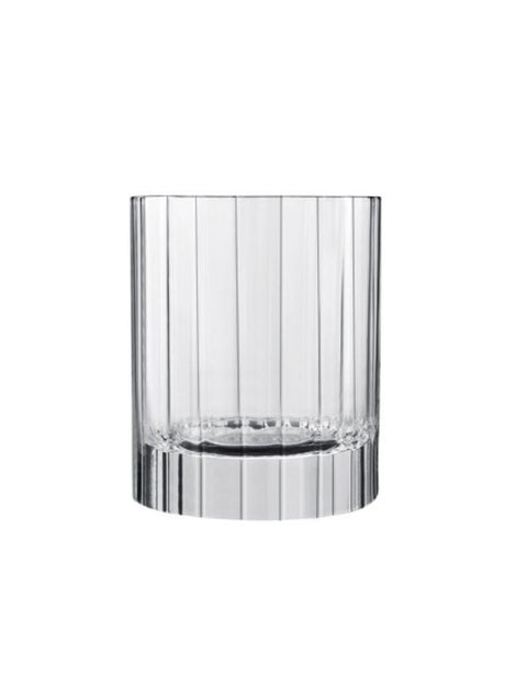 Elegant set of 6 Luigi Bormioli Bach DOF tumblers, 335ml, crafted from lead-free crystal with a stunning faceted design.